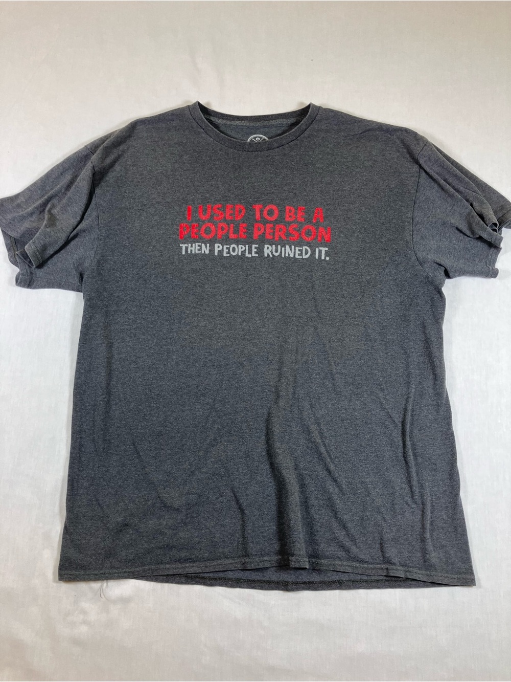 Columbia Dark Gray Short Sleeve Tee with Red & White Graphic
